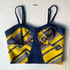 Xhilaration Women’s Sleeveless Sexy Crop Top Size S, Blue & Yellow